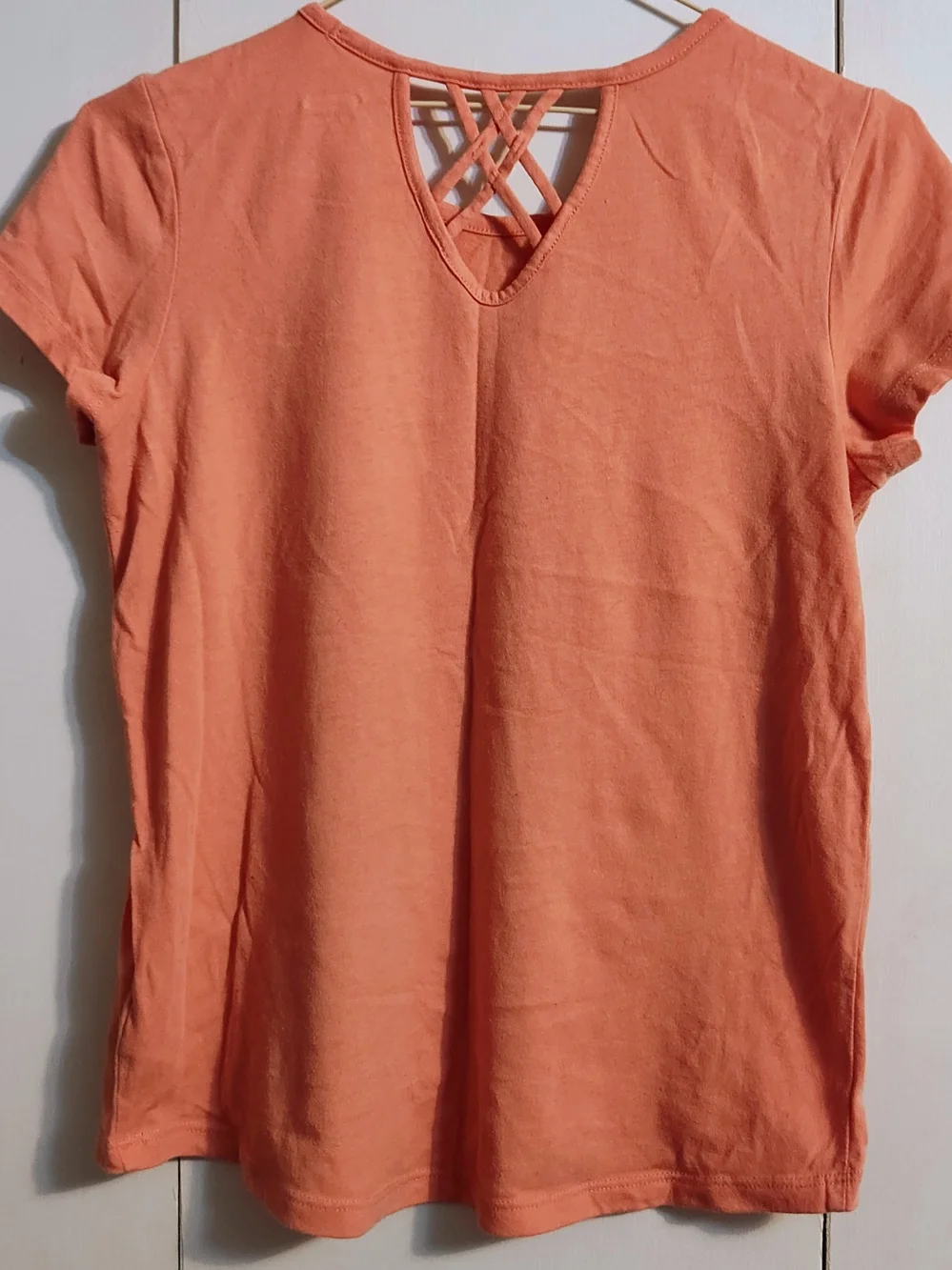 Old Navy Peach Short-Sleeve Tee with Lattice Back